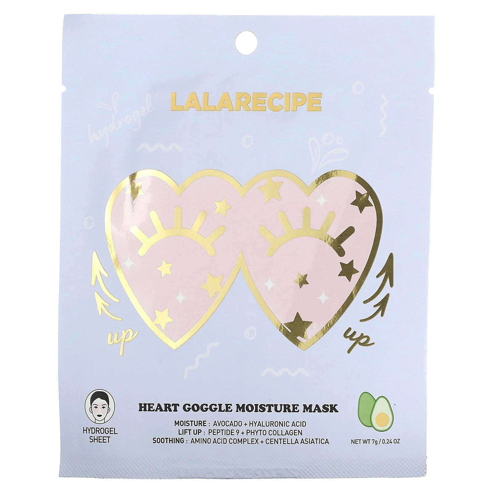 Увлажняющая косметическая маска Heart Goggle Moisture Beauty Mask, 1 лист, 0,24 унции (7 г)
