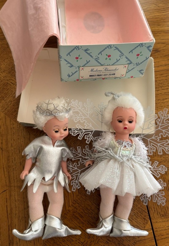 Madame Alexander Frost Fairy Boy Doll & Original Box & Frost Fairy Girl 8"
