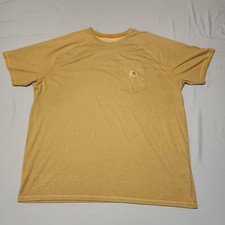 Carhartt Shirt Mens 2xl Light Brown Tan Relaxed Fit Force Crewneck Pocket Tee