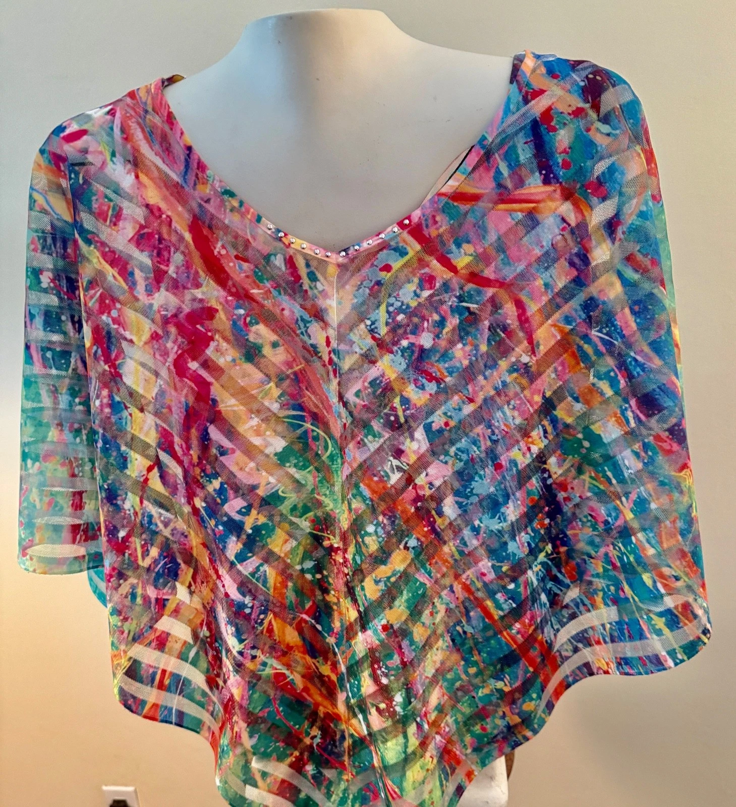 LEOMA LOVEGROVE tank and sheer poncho/tunic over top size 3X seaglass colors NEW