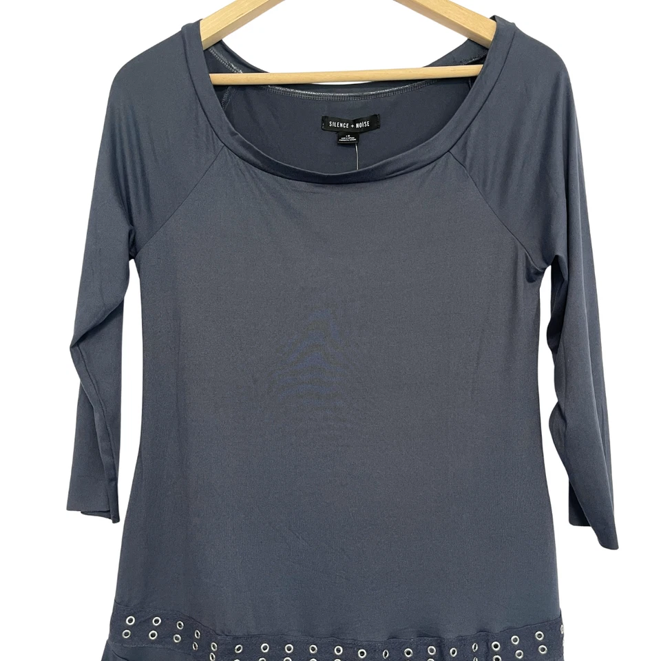 Vestido Silence & Noise Cintura Caída Nuevo con Etiquetas Talla L Gris Oscuro Hada Grunge Lagenlook Foto 3 de 4