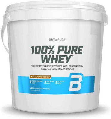 BioTech USA 100% Pure Whey, 4000 g Eimer, Haselnuss