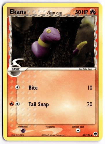 Ekans (Delta Species) 47/101 EX Dragon Frontiers Common Pokemon Card
