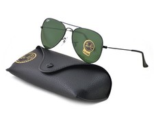 Ray-Ban RB3025 Aviator Classic Unisex Sunglasses   Black Frame Green Lenses 55mm