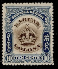 NORTH BORNEO - Labuan EDVII SG122, 10c brown & slate-blue, M MINT.