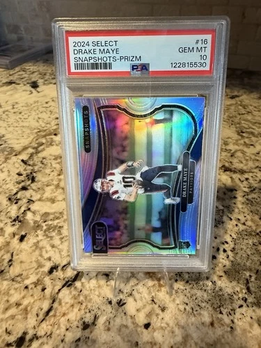 2024 Panini Select - Snapshots Drake Maye #16 Silver Prizm (RC)🔥MVP?🔥PSA 💎10