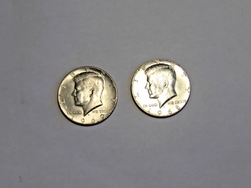 1968 & 1969 D Kennedy Half Dollar 40% Silver Uncirculated coin