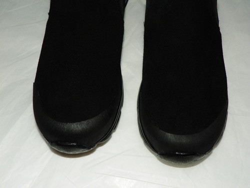 LANDS END WOMEN'S BLACK LEATHER SUEDE SLIP ON LOAFER SIZE 5M 393279 - Picture 4 of 10