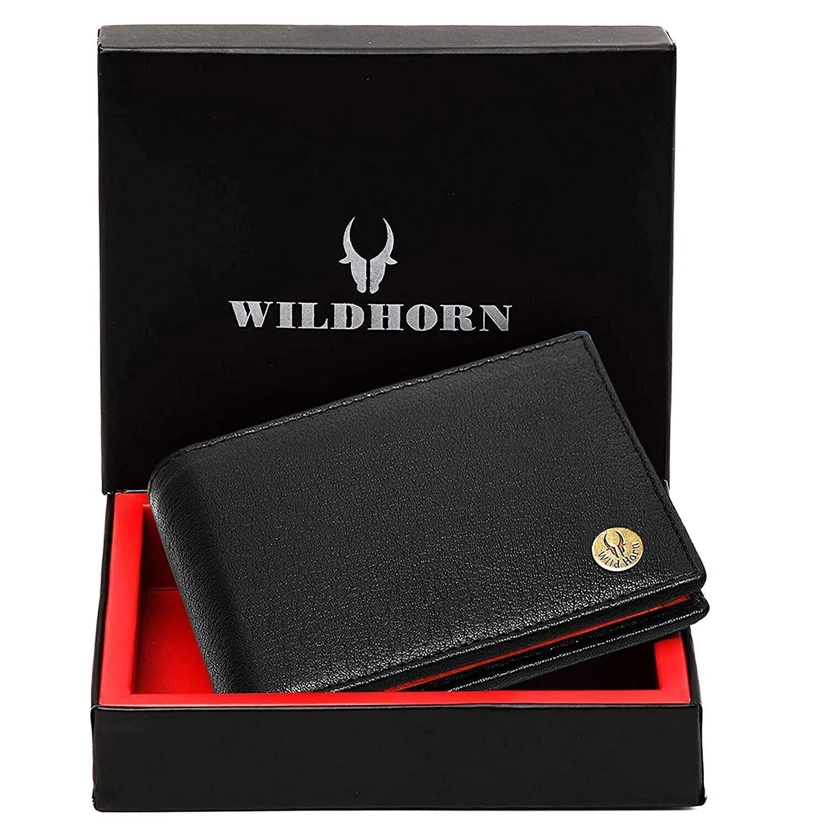 WILDHORN Wildhorn India Black Leather Men s Wallet 654695