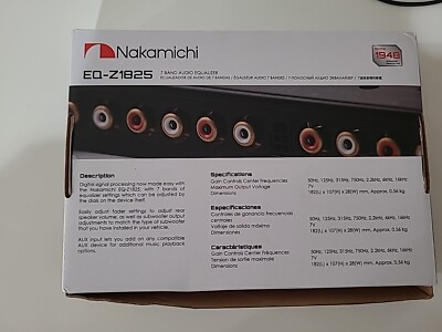 Nakamichi EQ-Z1825 Car Audio EQ 7 Band Equalizer W/ Sub Crossover