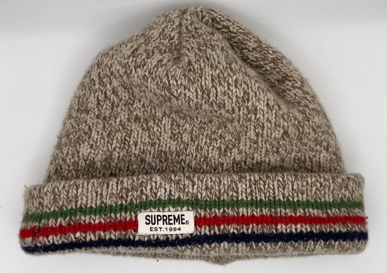 Bonnet Supreme Rag laine marron Fw12 boîte logo bogo   Rare   Occasion