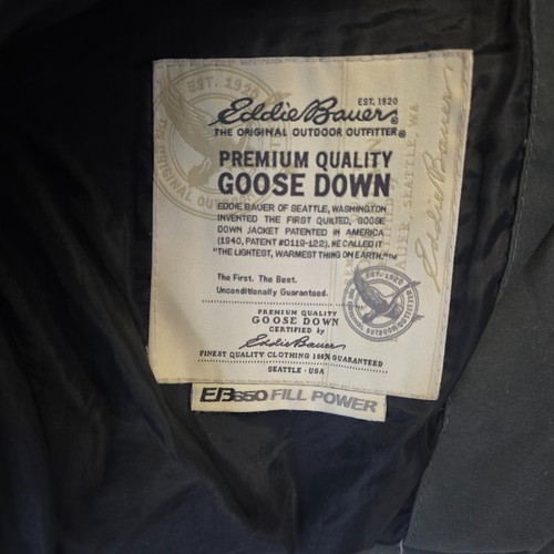 Eddie Bauer EB650 Puffer Vest Mens L Black Goose Down Preppy Outdoors 90s Y2K - Picture 10 of 13