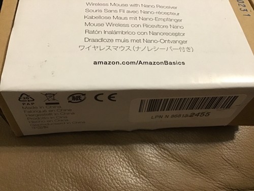 Amazon basics wireless mouse with nano receiver new in box - Picture 2 of 8