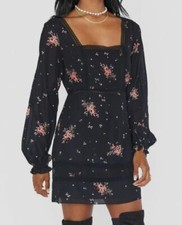 $300 Show Me Your Mumu Women's Black Helen Printed Long Sleeve Mini Dress Size L