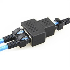 RJ45 Splitter Adapter 1 to 2 Ways Dual Female Port CAT7/6/5 LAN Ethernet Cable