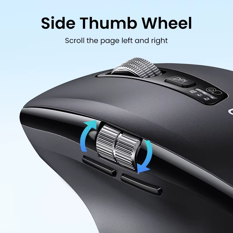 UGREEN Hyper-Fast Scroll Wireless Mouse Bluetooth 5.4 2.4 GHz 5000 DPI Ergonomic - Image 3 of 4