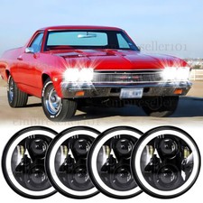 Dot 5-34 5.75 Round Led Hilo Drl Headlights For Chevy Impala Bel Air El Camino