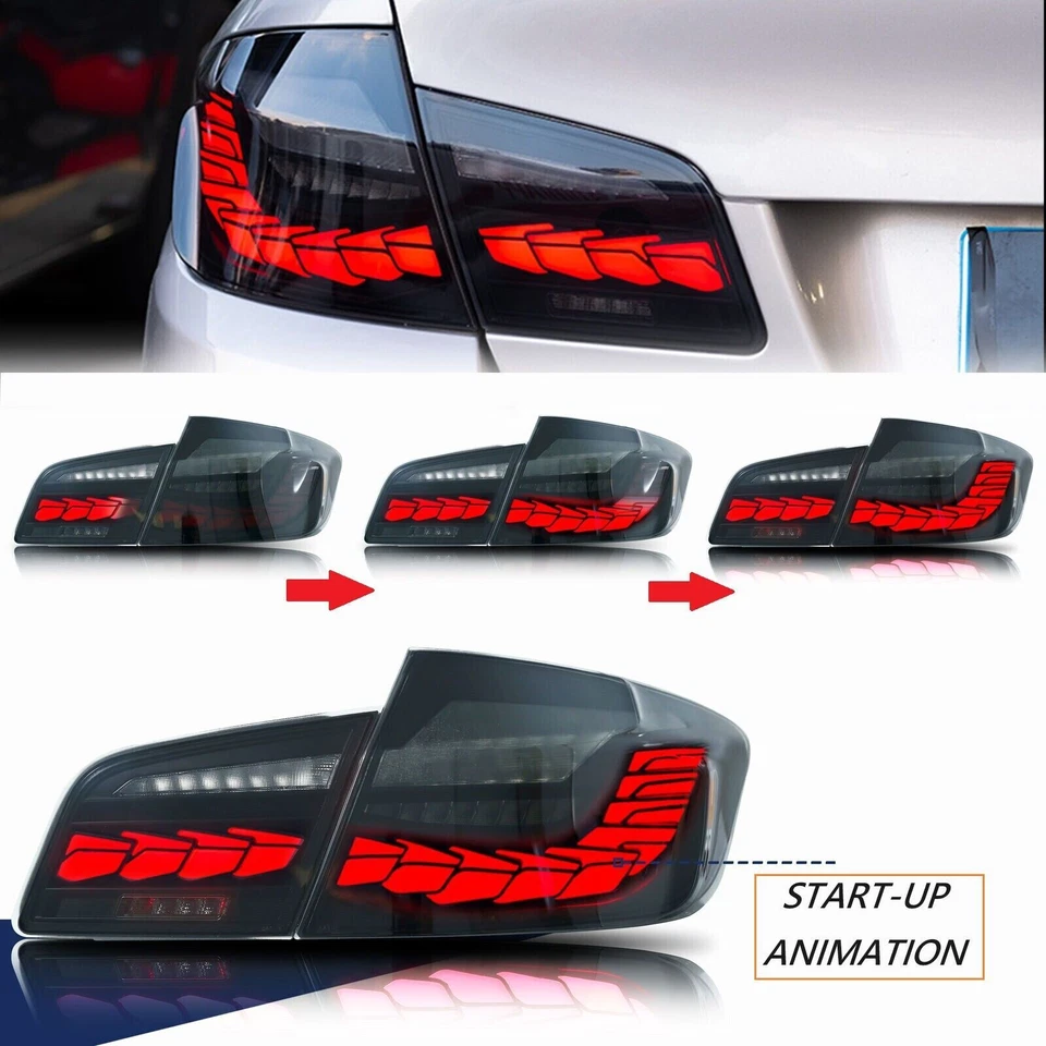 LED Tail Lights For BMW 5 Series F10 F18 M5 2011-2016 Smoked Sequential Lamps Foto 3 de 4
