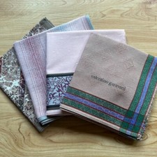 HANDKERCHIEF VINTAGE ART PAISLEY PLAIN MEN'S POCKET SQUARE COTTON 18" LOT-049