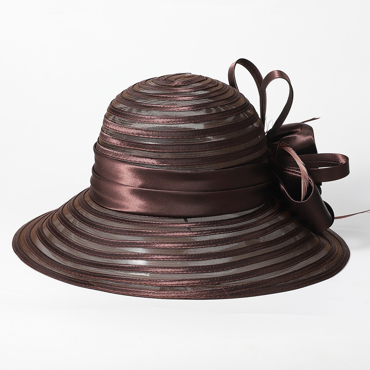 Women Sun Hat Church Wide Brim Brown Women main image 2