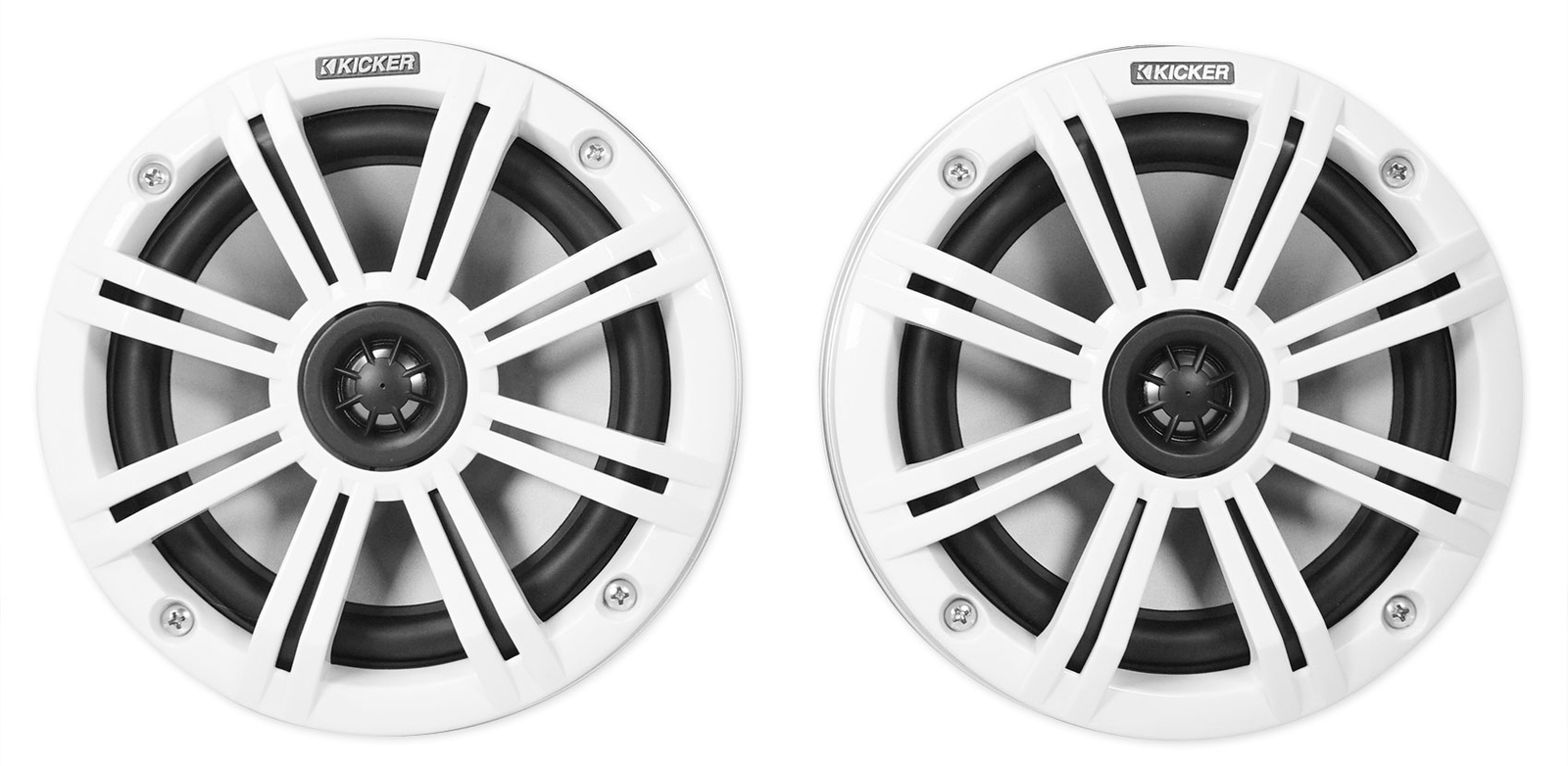 2 Морские светодиодные колонки KICKER 46KMFC8 мощностью 300 Вт с 8 белыми светодиодными колонками для поверхностного монтажа Домашний динамик