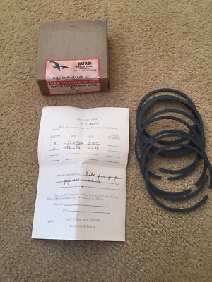 Vintage BURD 12 Piston Rings Graf-Flox For Racing Motors 3-7/8 x 5/64 & 1/8 NIB