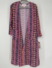 NWT LuLaRoe Girls Sariah Sweater Duster Floral Geometric Sz 4