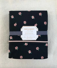 Pottery Barn Teen Emily and Meritt Ditsy Floral Sheet set Black Blush Full