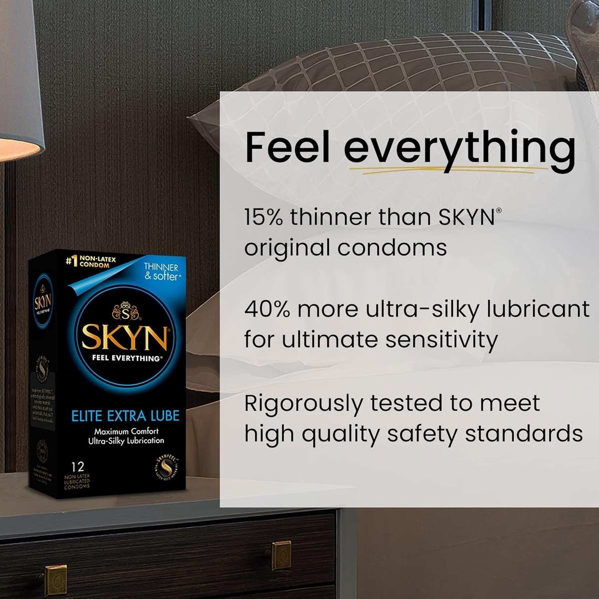SKYN Elite Extra Lube Ultra-Thin Lubricated Latex-Free Condoms, 12 Count |  eBay