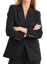NEW J.CREW BLACK ITALIAN CITY WOOL BLEND WILLA BLAZER JACKET BK020 SZ 0