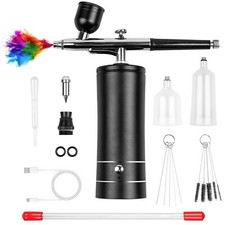 Airbrush Kit Rechargeable Cordless Airbrush Compressor, Non-Clogging High-Pre...
