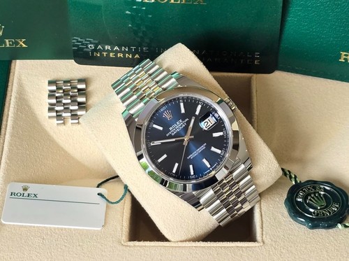 2024 BRAND NEW UNWORN ROLEX DATEJUST 41MM BRIGHT BLUE JUBILEE STEEL 126300
