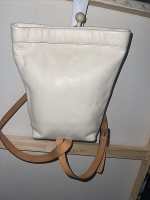 Celine Vertical Hippo Ivory Leather W/ Brown Leather