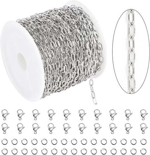 Biugaaufai 3/16 Inch 304 Stainless Steel Chain – 32.8 Feet Heavy Duty Utility Chain For Hanging, Camping, Warehouses, And Decor