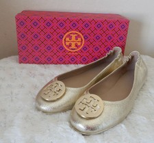 tory burch minnie travel ballet flat spark gold
