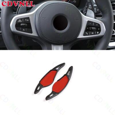 For BMW 7 Series 2016-2022 Black Aluminum Car Steering Wheel Shift Paddle Trim