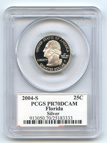 2004 S 25C Silver Florida Quarter PCGS PR70DCAM - Picture 2 of 2