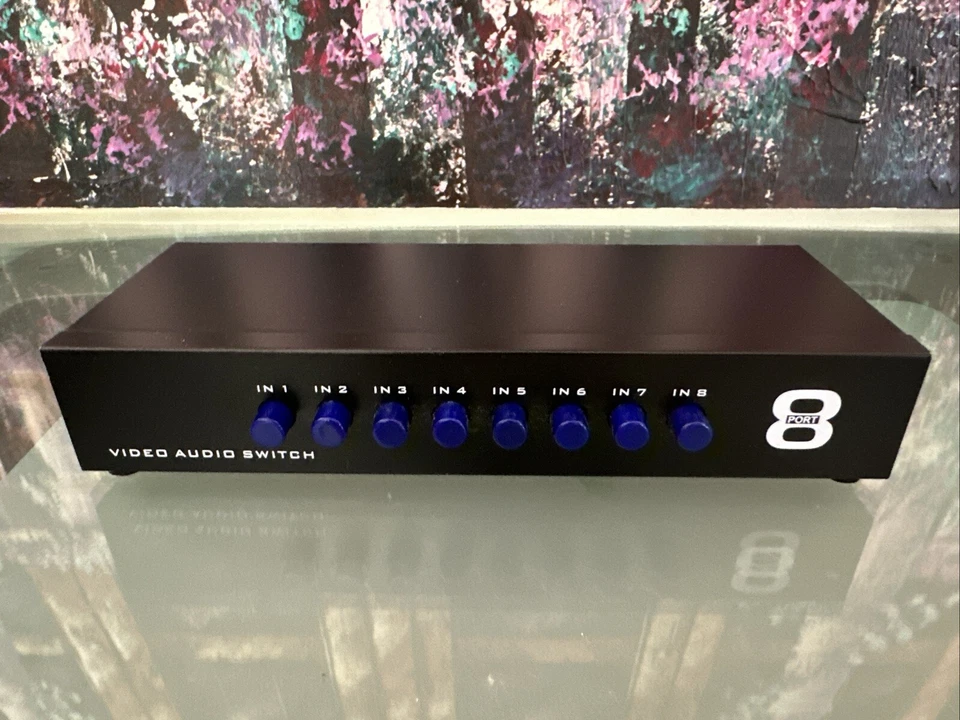 RCA Switch 8 in 1 Out Composite Video L/R Audio Selector Box 8X1 - Image 2 of 4