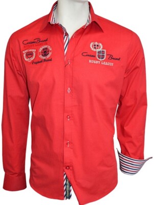 Brandneu ! Designer Hemd von CARISMA in Rot uni CRM8004