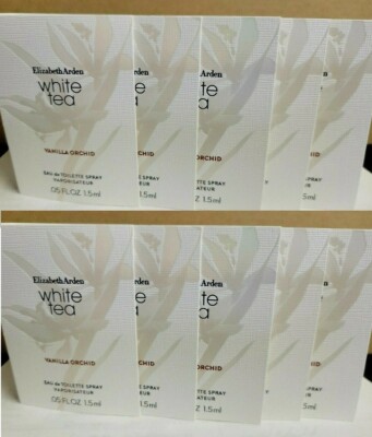10-PACK  ELIZABETH ARDEN White Tea VANILLA ORCHID Eau de T Spray .05oz/1.5ml ea