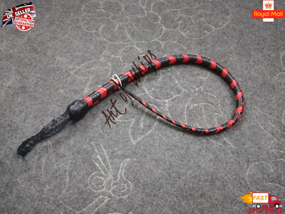 3 Fuß lang 12 Zöpfe echtes Känguruleder Signalpeitsche Schlange Auspeitscher Bullwhip