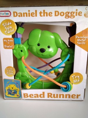 Doppelseitiger Hund und Bär Perlenläufer Baby Aktivität Spielzeug Geschenk