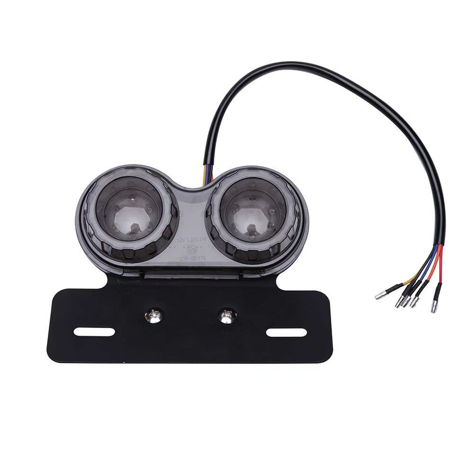 Luces integradas de freno de señal trasera doble matrícula LED para motocicleta Foto 3 de 4