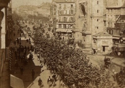 Photo Stéréo Vintage Du Boulevard Des Italiens à Paris Vers 1865 - Tirage Original Ancien