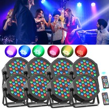 8X 36 LED Stage Lights RGB Par Can Flat DMX512 DJ Disco Bar Uplighter Lighting