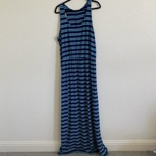 Gap Factory Maxi Dress XXL Sleeveless Purple & Turquoise Elastic Waist