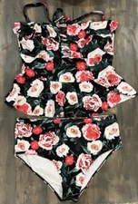 Tutorutor Women’s 2 Two Piece Plus Size Floral XL Bathing Suit Swim Tankini Set