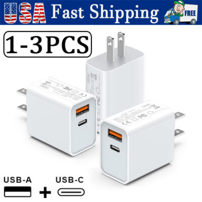 For iPhone 14 13 12 11 XR 8 20W Fast Charger Block USB Type C Wall Power Adapter