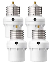 DEWENWILS 4 Pack Dusk to Dawn Light Socket Adapter, 360° Sensor Rotation, US