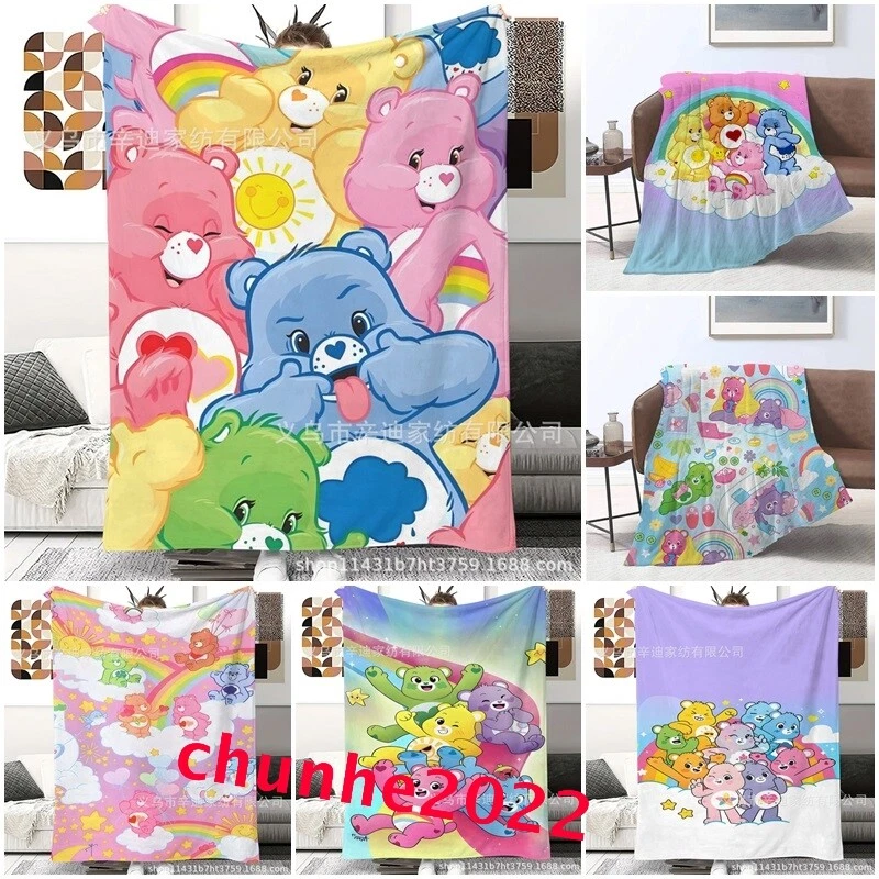 Care Bears 3D Fleece Blanket Throw Bed Sofa Warm Soft Blanket Flannel Rug Gift